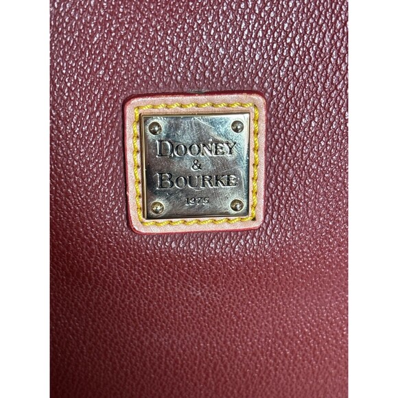 Dooney Bourke Florentine Leather Tote Bag Burgundy Red Shoulder Purse Tassel - Picture 7 of 9